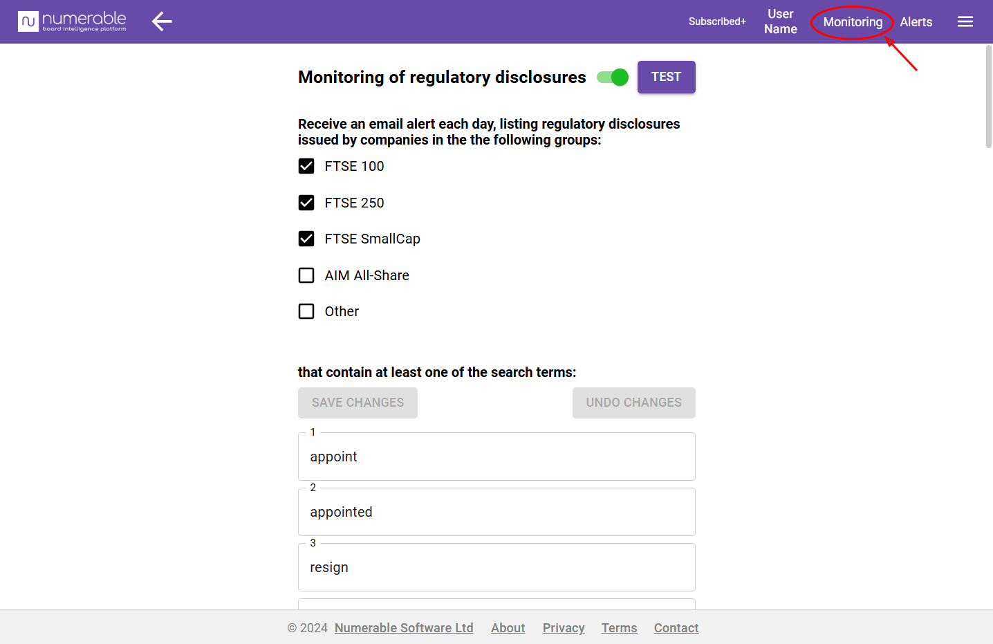 monitoring configuration